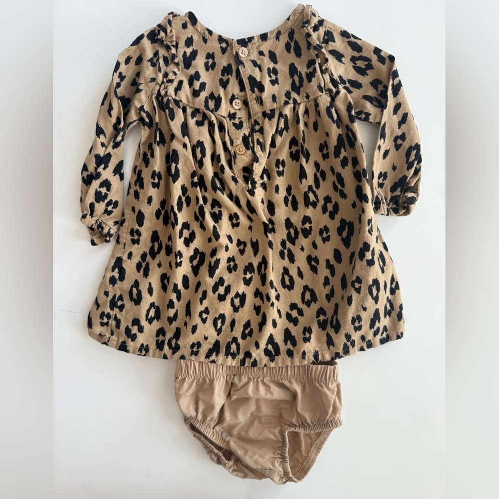 Carters 9M Leopard Print Baby Dress with Bloomers - Picture 2 of 3